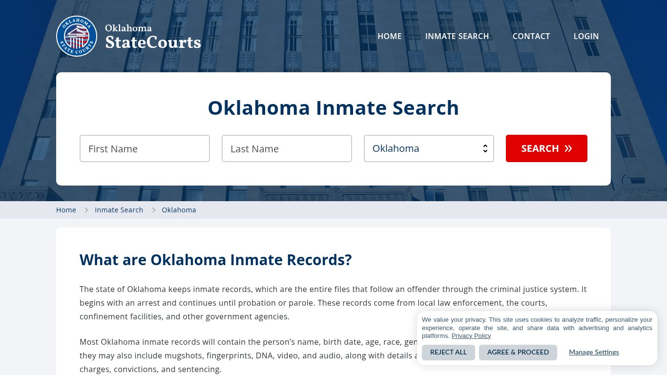 Oklahoma Inmate Search, Prison and Jail Information - StateCourts